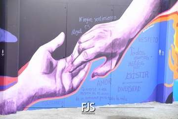 Mural contra la intolerancia en Telde/TA y Francisco Javier Santana.